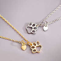 Nuevo Collar de Plata de Ley 925 con Diseño de Garra de Gato Hueca, Estilo Moderno y Lindo, Joyería Fina para Mujer
