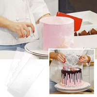 Kit de racloir, peigne en acrylique pour gâteaux à la crème, décoration lisse, 4 pièces, échantillon gratuit, personnalisé, 6 pièces
