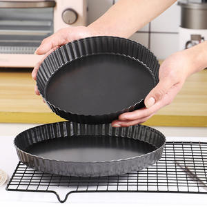 바닥이 평평한 국화무늬 금속 논스틱 8인치 친환경 애플파이 피자 베이킹 몰드 케이크 팬 깊은 얕은 접시형 내열성 - Product Image 2