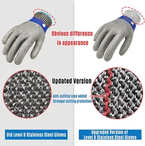 Professional Protection Stainless Steel Cut Proof Steel Wire Gloves Work Safety Gloves For Various Environment