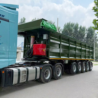 Semi-remorque benne basculante latérale 5 essieux 80-100 tonnes pour le transport de charbon et de minerai dans l'exploitation minière, benne basculante multi-essieux, prix usine