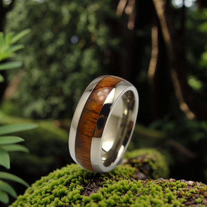 Anillo de Boda de Titanio con Incrustaciones de Madera <span class=keywords><strong>KOA</strong></span>, 100% Libre de Níquel, Joyería de Madera Antialérgica - Product Image 3