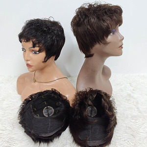 Promotion 9.5$ Letsfly Silk Base Lace Short <b>Wigs</b> New Style Natural Human Hair Wholesales Virgin Hair Pixie Cut <b>Wigs</b> - Product Image 4
