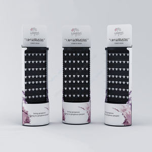 Support d'affichage cosmétique en carton personnalisé pour la vente au détail de parfums, de rouges à lèvres, de cils, support de sol en métal, organisateur de maquillage en carton ondulé - Product Image 5