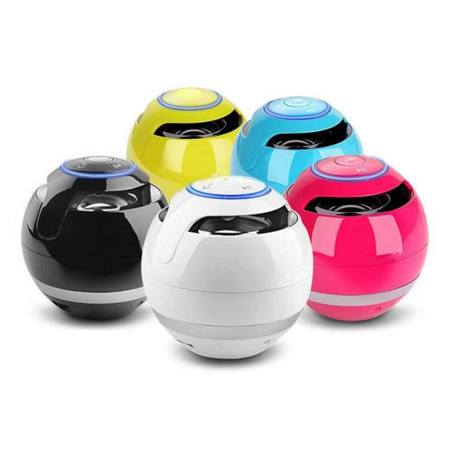 Cute Retro Bluetooth Speaker Mini Ball LED Light Wireless Stereo Sound Portable Smart Desk Speaker