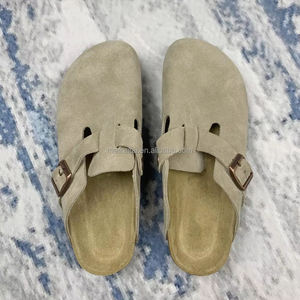 Sabots Boston importés d'Allemagne pour hommes et femmes, en cuir de vachette suédé, semelle souple, pour l'été, style tendance à enfiler - Product Image 3