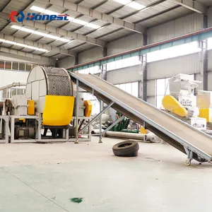 Factory Price Plc Motorcycle Tire Shredder Machine Waste Tire Recycling Production Line Tyre Shredder For Sale