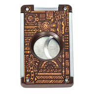 Coupe-cigares automatique à double lame, couteau à cigares avec impression UV, cadeau pour cigares, anneau de 58 mm agrandi, convient à la plupart des cigares