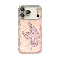 Étui de protection hybride robuste 3-en-1 pour Tecno Spark 30 Pro, avec chaîne de téléphone en époxy 3D effet papillon et bracelet, finition luxueuse