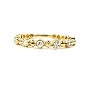 Vente en gros Chine Saint-Valentin Meilleure Qualité Or Jaune Massif 18 carats Diamant Naturel Sertissage en Canal Petites Billes Classiques pour Fête Féminine - Product Image 1