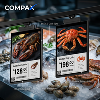 COMPAX 10.1" Layar LCD Ganda BLE 5.0 Label Rak Elektronik Dua Sisi Tahan Air IP65 Kecerahan 300cd/m Untuk Penggunaan Dalam Ruangan