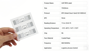 Etiqueta UHF RFID de Alto Rendimiento para Control de Acceso en Logística, Duradera, con Muestras Gratis <span class=keywords><strong>R6</strong></span> - Product Image 3