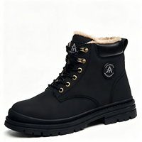 Bottes de travail montantes pour hommes en cuir microfibre, chaudes, épaissies, antidérapantes, polyvalentes et tendance, Hiver 2026