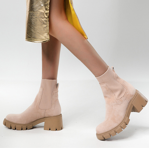 <span class=keywords><strong>Stivali</strong></span> <span class=keywords><strong>Calzino</strong></span> da <span class=keywords><strong>Donna</strong></span> Autunno-Inverno 2026, Stivaletti con Suola Spessa, Taglie Forti, Stile Europeo e Americano - Product Image 2