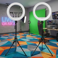 Anneau lumineux LED portable professionnel de 18 pouces pour studio photo, éclairage vidéo avec trépied pour maquillage et YouTube