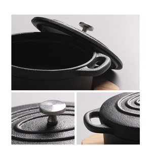 <span class=keywords><strong>Mini</strong></span> <span class=keywords><strong>olla</strong></span> de cocina ovalada de 14cm con base de madera, utensilios de cocina, cazuela de <span class=keywords><strong>hierro</strong></span> <span class=keywords><strong>fundido</strong></span> - Product Image 6