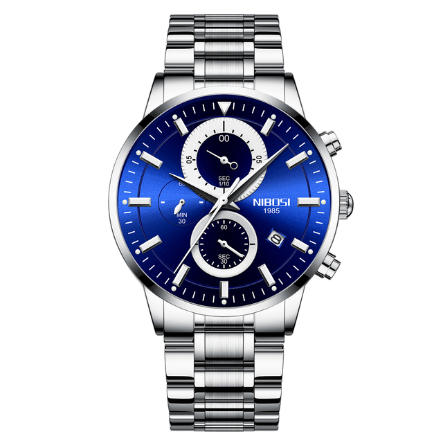 NIBOSI Mens Watches Stainless Steel Gold Watch Men Top Brand Quartz Classic Clock Relogio Masculino