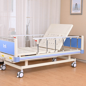Cama de Hospital A13 Enjoying Happiness, Color Azul Rey, Estructura de Acero, Mecánica, con Control Remoto para Cuidado del Paciente - Product Image 1