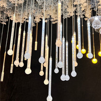 Lampe décorative de mariage, lustre à 10 têtes en acrylique en forme de goutte d'eau, décoration de plafond pour salle de bal d'hôtel, scène, éclairage suspendu