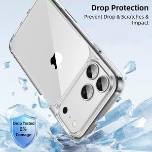 Custodia per telefono trasparente 3 in 1 con protezione dello schermo in vetro temperato e pellicola per obiettivo della fotocamera per iPhone 17 16 15 14 13 12 Pro Max - Product Image 3