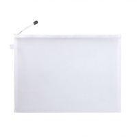 Sac de rangement multifonctionnel en nylon transparent à grande capacité pour documents A4, pochette zippée en maille, porte-documents de bureau