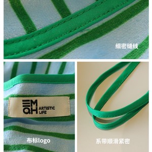 Towel Fabric Half Length Apron Stripes Waterproof For Daily Use Adult Women - Product Image 2