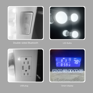 Chứng Khoán ở Mỹ! Docarelife cô gái mỹ phẩm trang điểm gương thắp sáng <span class=keywords><strong>Hollywood</strong></span> phong cách Vanity gương với bóng đèn và loa - Product Image 6