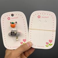 Pinzas para el pelo, tarjeta de presentación de papel impresa personalizada con logotipo para pasador de pelo, soporte de accesorios, etiqueta colgante