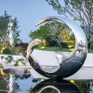 カスタマイズされた大型屋外抽象アートデコレーション鋳造ブロンズグローブ彫刻ツイスティサークル金属彫刻 - Product Image 5