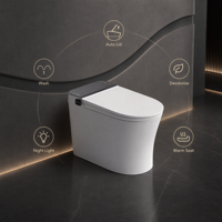 WC intelligent entièrement automatique CUPC ETL 220V 60Hz avec siège chauffant, télécommande, siphon en S, sans limite de pression d'eau pour les États-Unis et le Canada