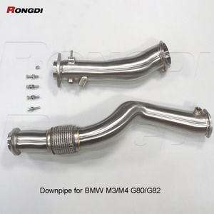 RongDI One-Piece Mandrel Bent Free Flow Downpipe for BMW M3 M4 G80 G82 M2 G87 3.0T 2019-2023 Performance Downpipe - Product Image 5
