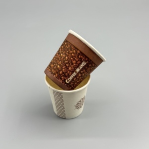 แก้วกาแฟกระดาษแบบใช้แล้วทิ้งขายส่ง ผนังเดี่ยว เคลือบ PE PLA  โลโก้สั่งทำได้ สำหรับเครื่องดื่มชา กาแฟร้อน  สำหรับร้านอาหาร - Product Image 4