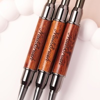 Stylo marqueur professionnel double embout en bois de santal multifonctionnel pour nail art, application fluide, vente en gros