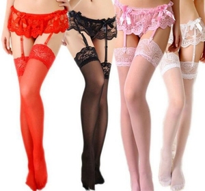 Calze Reggicalze Donna Sexy Con Giarrettiera E Pizzo - Autoreggenti In Rete Elastiche Nero - Foto 10