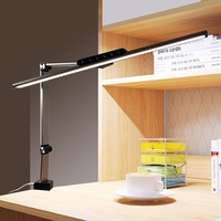 Lampe LED à pince métallique protectrice pour les yeux, contrôle tactile, CRI 95 élevé, alimentation USB - Certifiée CE pour ordinateurs, bureaux de travail et de jeu