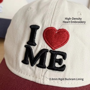 Gorra <span class=keywords><strong>de</strong></span> Béisbol Personalizada OEM ODM con Logotipo, Algodón, Bordado en Contraste, Corazón 'I Love Me', Fabricante <span class=keywords><strong>de</strong></span> Moda Urbana, MOQ Bajo, Envío Rápido - Product Image 3
