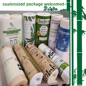 BSCI ISO9001 100% 에코 유기 대나무 섬유 주방 청소 천 빨 재사용 할 수없는 종이 타월 - Product Image 4