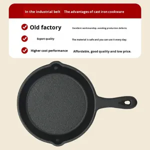 Poêle à frire en fonte non revêtue à fond plat, pour petit-déjeuner, œufs frits, crêpes, en fer pur, compatible four, cuisinière à <span class=keywords><strong>induction</strong></span>, cuisinière à gaz, universelle - Product Image 3