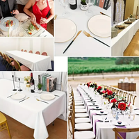 Nappe rectangulaire blanche 100 % polyester lavable en machine pour salle à manger, mariage, banquet, décoration intérieure – Vente en gros