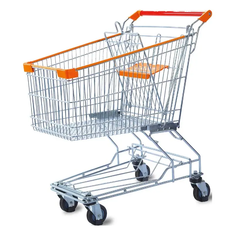 Carrello dei carrelli della spesa in stile asiatico del mercato alimentare del supermercato del metallo all'ingrosso