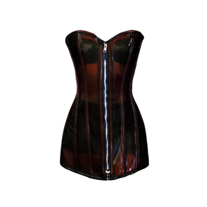 Corsé Sobrepecho con Varillas de Acero Marrón Claro, Vestidos con Apliques de Encaje, Control Firme, Estilo Club, Ropa de Moda - Product Image 1