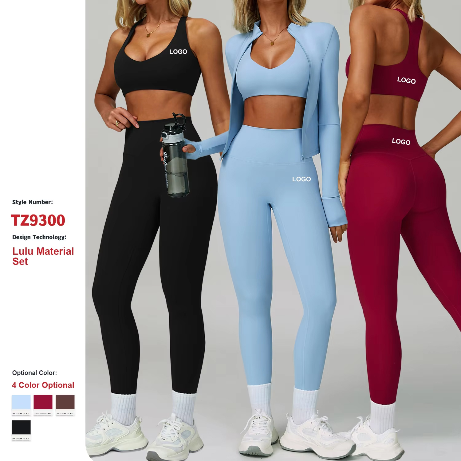 Custom High Quality Sportswear Tight Quick-Drying Fitness Clothes Activewear Women Sports Quick-Drying Running 3 Piece Yoga Set