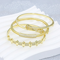 Bracelet Plaqué Or 14 Carats Luxueux, Élégant, avec Diamant Stellé et Zircone Cubique, Style Vintage, Bijou Tendance pour Hommes et Femmes, Chic