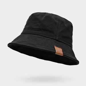 OEM Thiết Kế Logo Của Bạn Tùy Chỉnh Vải Xô <span class=keywords><strong>Hat</strong></span> Bán Buôn Da Vá Unisex Đồng Bằng Cổ Điển Ngư Dân Cap - Product Image 4