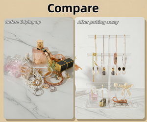 Présentoir à bijoux en acrylique moderne et minimaliste, empilable, avec plateau inférieur, facile à assembler, pour boutiques et usage personnel - Product Image 6