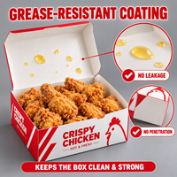 Boîte à poulet frit en gros avec logo personnalisé, emballage alimentaire en papier pour la restauration rapide à emporter, boîte d'emballage jetable pour poulet frit