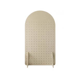 Solid Wood Pegboard Storage Rack Rectangular Standing Type Multifunctional Partition For Living Room Entryway Decoration - Product Image 5