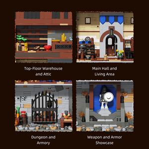 Bloques de construcción del castillo de Black Falcon, modelo de juguete, regalo de cumpleaños, casa en el bosque, casa, villa, vista de calle, para niñas - Product Image 1