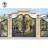 Puerta de Entrada para Granja o Rancho, Puerta de Hierro Reforzada, Puerta de Hierro Forjado de Doble Capa de Seguridad, Puerta Rústica de Hierro Forjado para Entrada de Campo