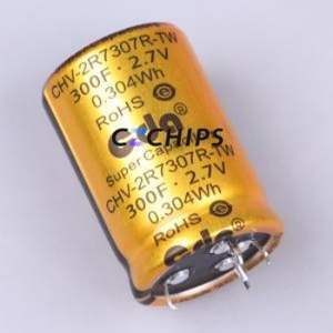 Supercondensateur CHV-2R7307R-TW-S4, composant traversant (THT), condensateur 300F -10%~+30% 2.7V 600uA@72hrs - Product Image 1